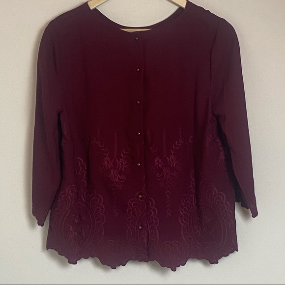 Zac & Rachel Bohemian Embroidered Blouse Top Size Small - Picture 4 of 13